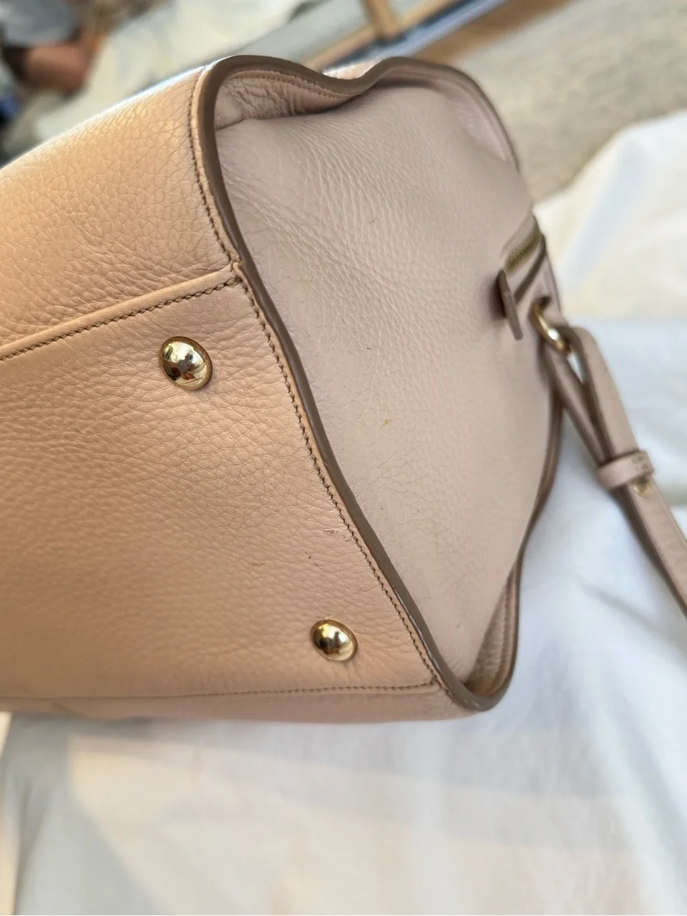 Cole Haan Blush Peachy Pink Pebbled Leather Satchel